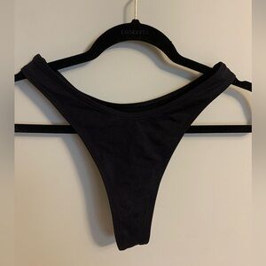 Knight Swim Angel High Rise Thong Bikini Bottom - Black “Midnight”
